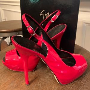 Gorgeous Red GiUSEPPE ZANOTTI sling backs